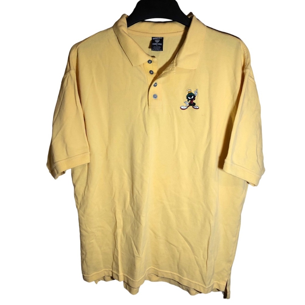 Vintage 1990s Warner Bros Studio Store Marvin The Martian Polo Shirt Men's XL